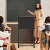 Rolling Podium Stand with Tilted Tabletop & Edge Stopper