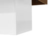 Coffee Table with LED Lights Square Brown Wooden Center Table for Living Room