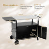 Outdoor BBQ Grill Cart with Stainless Steel Top Foldable Side Table Storage