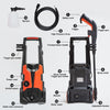 Electric Pressure Washer 1900W High Power Car Cleaner Jet Washer Patio Portable