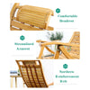 Folding Bamboo Rocking Armchair Office Garden Sun Lounger Recliner Relax Seat
