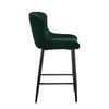 2 pcs Faux Leather / Velvet Bar Stools Diamond Design Soft Upholstered Seat Back