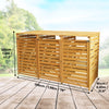 Wheelie Bin Storage Triple Wooden Store Outdoor Garden Cupboard Dustbin Shed