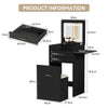 Modern Dressing Vanity Table Set with LED Mirror Stool Side Panel 2 Drawers