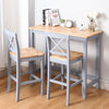 Breakfast Bar Table & 2 Chairs Set Pine Wood Kitchen Living Room Wall Side Unit