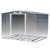 Garden Shed Utility Pointed Metal Tool Shed Storage with Foundation Black