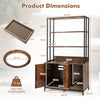 Indoor Tall Pet House Corner Shelf Cat Litter Box Enclosure-Coffee
