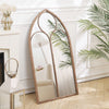Large Window Garden Mirror Metal Frame Indoor Outdoor Wall Mounted Floral Decor