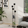 Modern Floor Lamp 4-Light Freestanding Metal Light w/Storage Shelf Reading Light