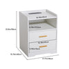 LED Nightstand USB Charger Outlet RGB End Table Versatile 2-Drawer Bedside Table