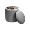 Round Velvet Ottoman Storage Vanity Seat Footrest Stool Dressing Table Chair