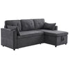 L-Shaped Sofa Bed 3 Seater Couch Pull Out Sectional Couch Bed Corner Sofa Grey