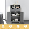 Bathroom Floor Cabinet Wooden Storage Cupboard with Adjustable Shelf & Doors