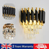 Industrial wall light Black Gold Luxury K9 Crystal Droplets Wall Lamp Hallway UK