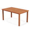 Outdoor Solid Wood Dining Table Patio Dining Table for 6-Natural