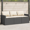 Garden Sofa with Cushions 3-Seater Sofa Outdoor Sofa Couch Poly Rattan