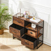 Industrial Rustic Wood Storage Cabinet Fabric Chest Of Drawer Bedroom Dresser