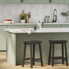 Wood Saddle-Seat Kitchen Counter-Height Stool, Set of 2, Black