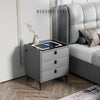 3 Drawers LED Bedside Table Wireless Charging Nightstand Bedside Cabinet Modern
