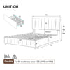 4ft6 Double Bed Frame Upholstered Platform Bed with Headboard, 4 Storage Drawers