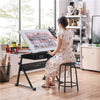 Height Adjustable Art Desk Drafting Table Portable White Drawing Table for adult