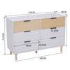 Modern Chest of Drawers Bamboo Storage Cabinet w/6 Drawers Home Floor Sideboard