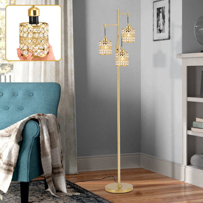 3 Head Tree Standard Floor Lamp Living Room Reading Light Free Standing Lighting