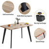 Dining Table Dining Room Kitchen Garden Table Metal Straight Legs Wooden Color