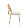 Modern Dining Chairs Set of 2 Kitchen Chairs with Rattan Backrest & Padded Seat