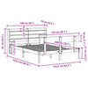 Bed Frame with Headboard 150x200 King Size Solid Wood Pine B4I6