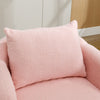 Modern Armchair Teddy Velvet Lounge Chair Accent Chair with Cushion & Wood Legs