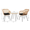 Wicker Bistro Sets Outdoor Garden Furniture Table Rattan Chairs Seat Patio UK