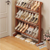 4 Tier Wooden Shoe Rack Home Entryway Shoe Organizer Holder Shelf UK STOCK