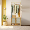 Bamboo Garment Coat Rack Stand Hanging Rods Shoe Cabinet Closet Hall Door Gate
