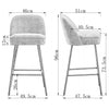2X Breakfast Bar Stools Thickened Pad Linen Dining Chairs for Counter Kitchen