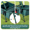 Fishing Trolley Single Wheel Folding Barrow Cart with Bag Adjustable Legs Green