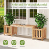 Patio Wooden Bench with Planter Outdoor Conversation Bench Set