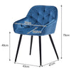 Noble Set of 2 Dining Chairs Velvet Armchairs Upholstered Soft Seat Back Metal