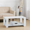 2 Tiers Coffee Table Rectangle Drawer Living Room Tea Tables with Storage Shelf