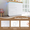 Sideboard LED High Gloss White Storage Display Cabinet with 2 Doors & 3 Drawers