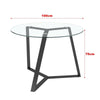 100cm Glass Dining Table Coffee Cafe Bar Kitchen Furnitur Stylish Base Breakfast