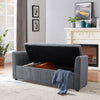 Grey Ottoman Window Seat Hidden Storage Box Bench Chenille Home Living Furniture