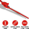 Powerworks Cordless Long Reach Hedge Trimmer - 40V Telescopic Pole Cutter
