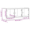 TV Cabinet with Glass Doors Stand Entertainment Centre Unit Black
