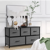 Fabric Chest of Drawers 5 Drawer Dresser Bedroom Bedside Storage Organizer Unit