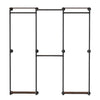 Industrial Pipe Clothes Rail Wall Mounted Garment Rack Rustic Wood Display Shelf