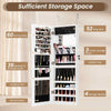 Bedroom 110 cm Jewelry Mirror Cabinet Jewelry Armoire Organizer-White