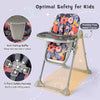 Folding Baby High Chair Convertible Infant Dining Chair Adjustable with Wheels
