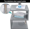 Sofa Side Table With 2 Tier Storage Shelves End Table With Led RGB Lights