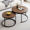 Nesting Coffee Tables Set of 2, Round Stacking Sofa Side Tables for Living Room